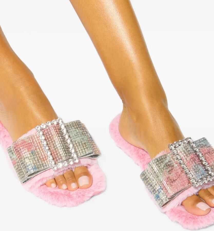 Kurt Geiger London Cozy slippers met strik Roze - Foto 2