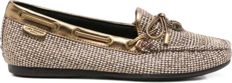 Kurt Geiger London Eagle loafers met pied-de-poule print Beige