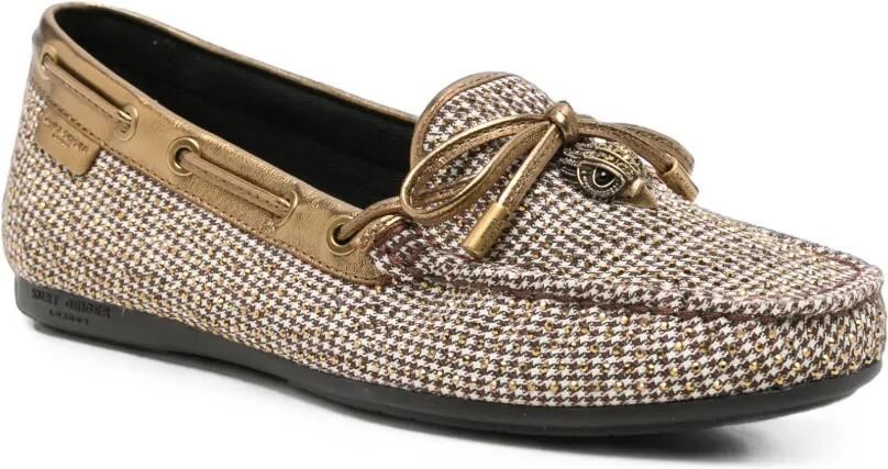 Kurt Geiger London Eagle loafers met pied-de-poule print Beige - Foto 2
