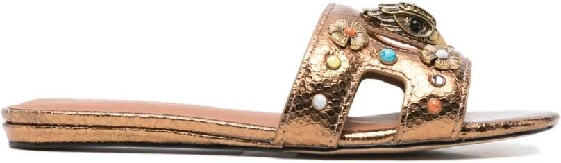 Kurt Geiger London Eagle platte sandalen met uitgesneden details Bruin
