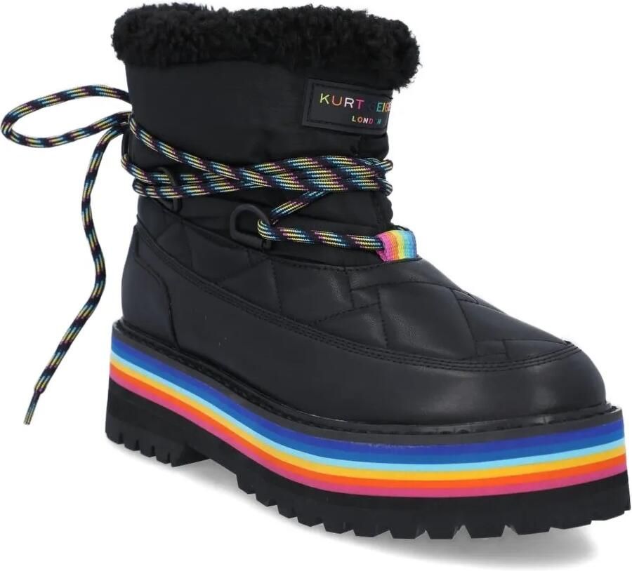 Kurt Geiger London Gewatteerde laarzen met regenboogzool Zwart