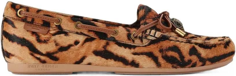 Kurt Geiger London Gewatteerde loafers met tijgerprint Bruin