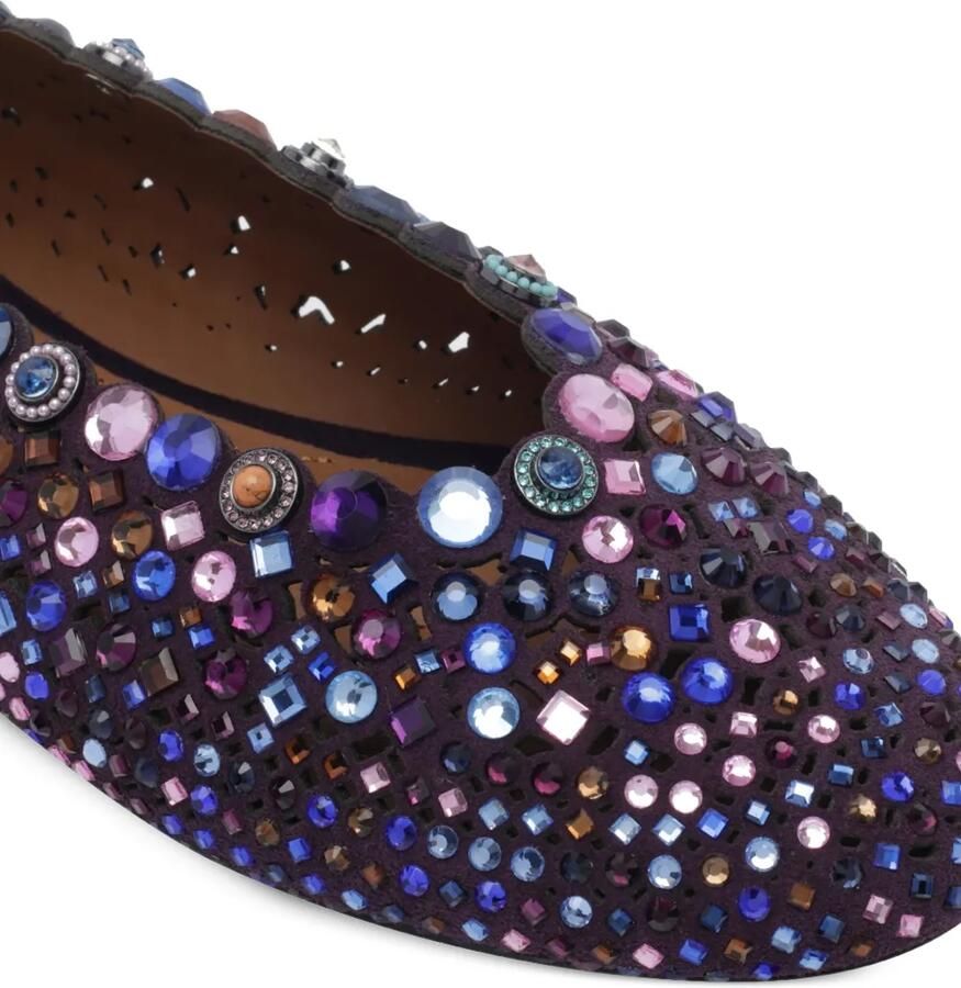 Kurt Geiger London Gewelfde ballerina's verfraaid met kristallen Paars - Foto 3