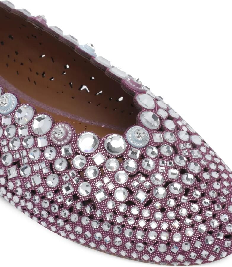 Kurt Geiger London Gewelfde ballerina's verfraaid met kristallen Paars - Foto 4