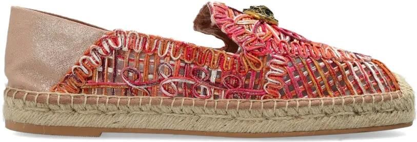 Kurt Geiger London Geweven espadrilles met logoplakkaat Roze