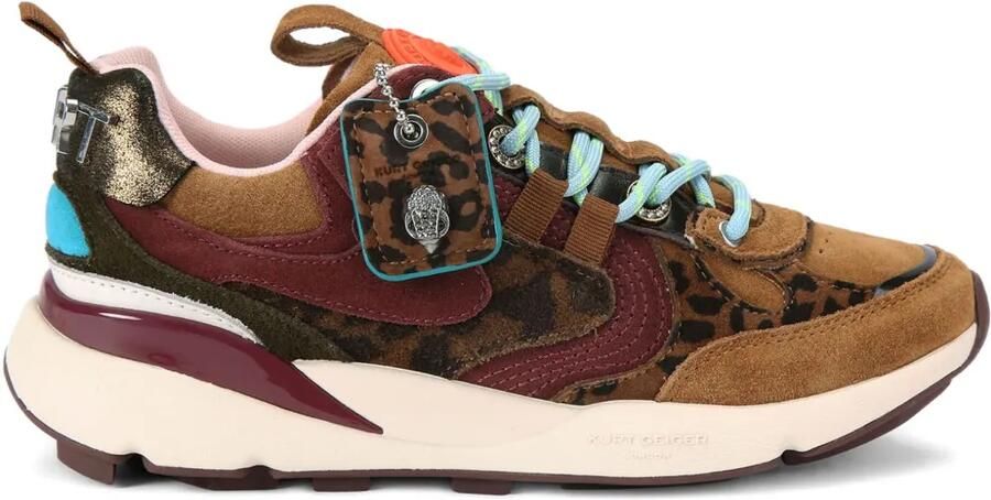 Kurt Geiger London Kurt Runner leren sneakers met luipaardprint Bruin
