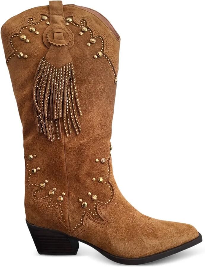 Kurt Geiger London Laarzen met franje en kwastje en studs Bruin