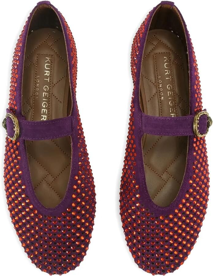 Kurt Geiger London Mayfair ballerina's verfraaid met kristallen Paars