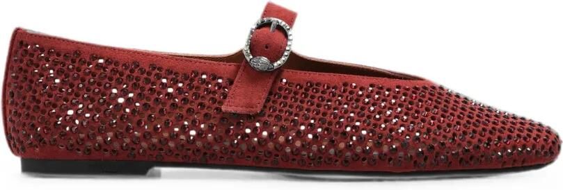 Kurt Geiger London Mayfair ballerina's verfraaid met kristallen Rood