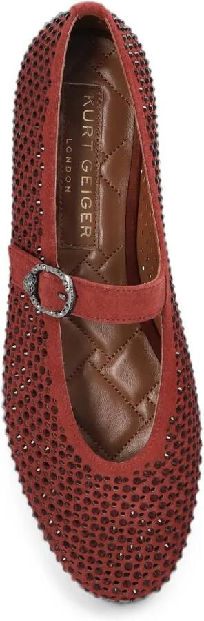 Kurt Geiger London Mayfair ballerina's verfraaid met kristallen Rood - Foto 4