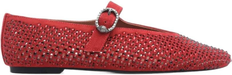 Kurt Geiger London Mayfair ballerina's verfraaid met kristallen Rood