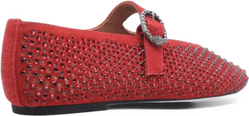 Kurt Geiger London Mayfair ballerina's verfraaid met kristallen Rood - Foto 4