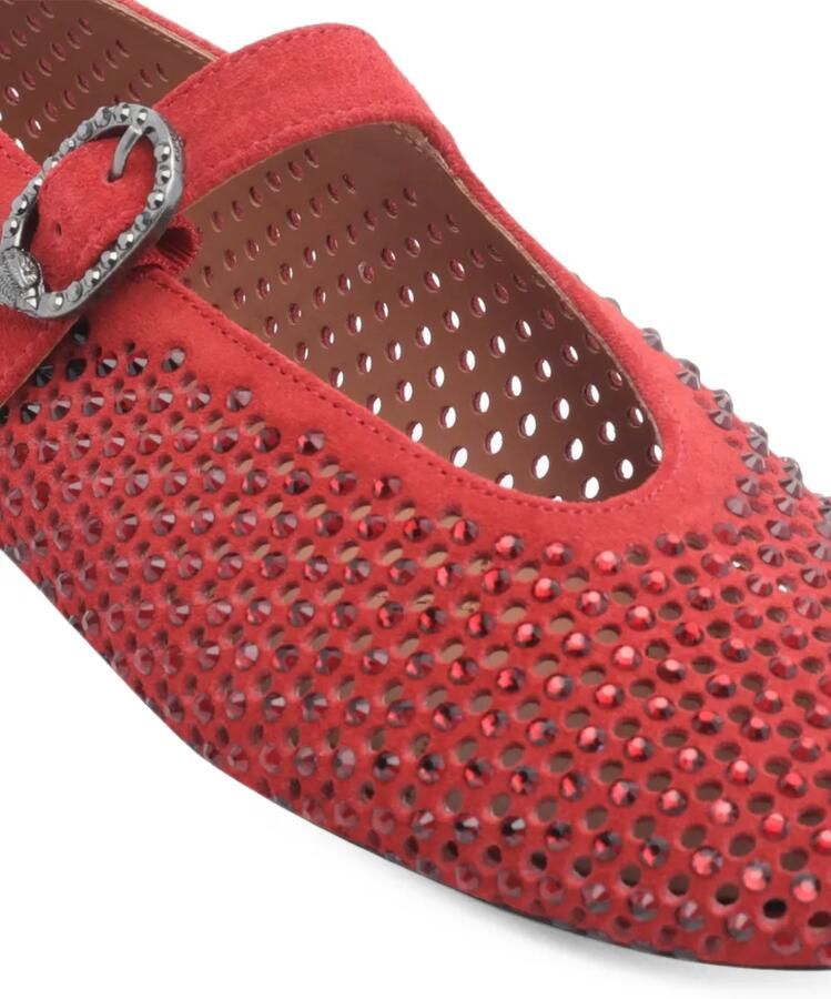 Kurt Geiger London Mayfair ballerina's verfraaid met kristallen Rood - Foto 2