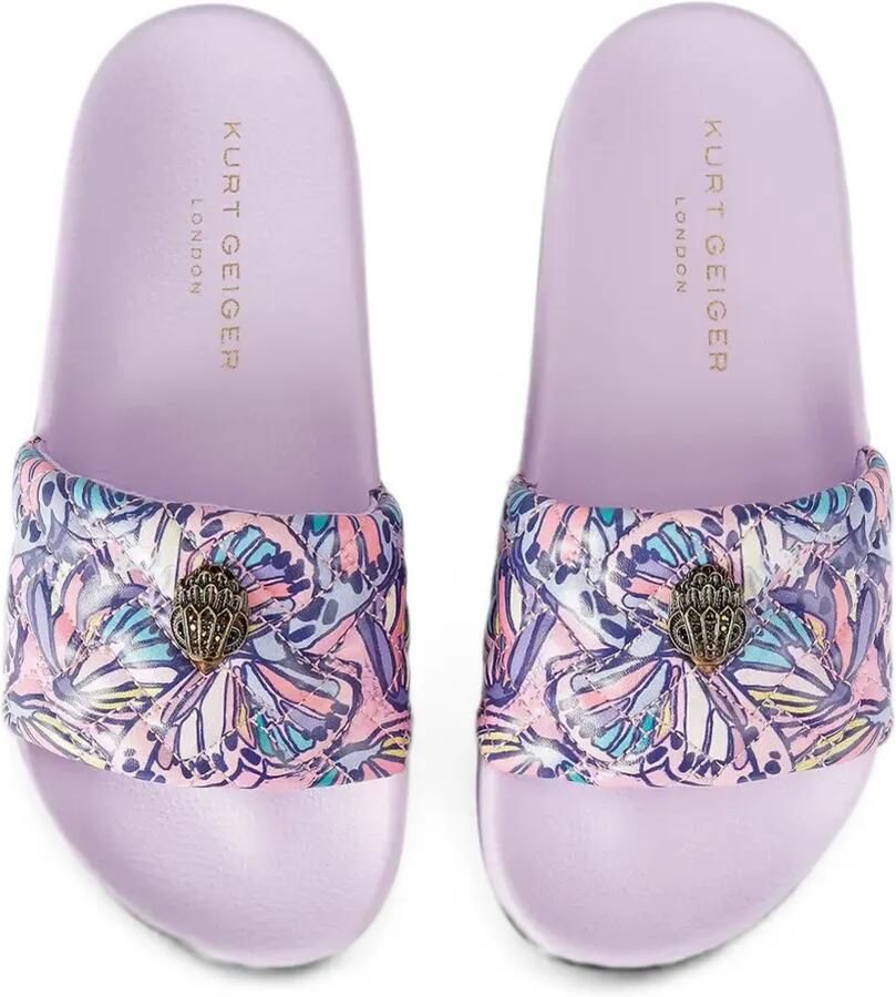 Kurt Geiger London Meena Eagle gewatteerde slippers met vlinderprint Paars - Foto 2