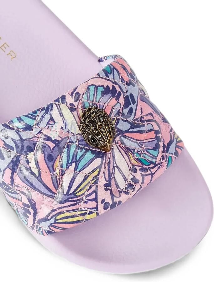 Kurt Geiger London Meena Eagle gewatteerde slippers met vlinderprint Paars - Foto 4