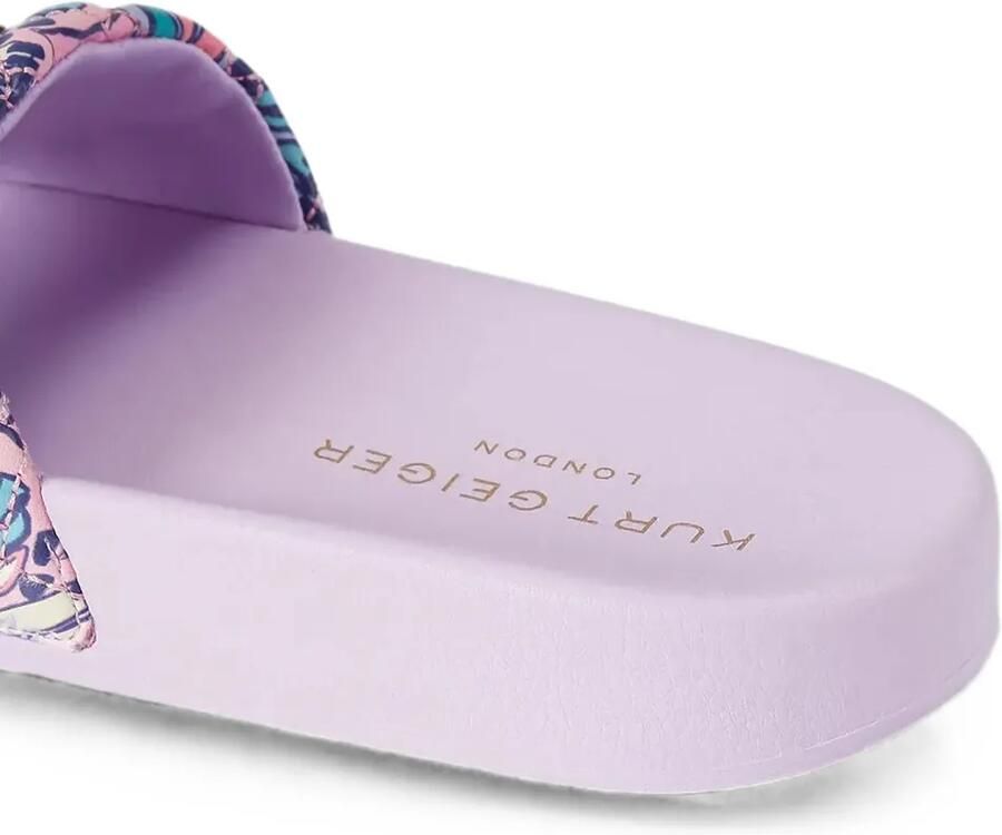 Kurt Geiger London Meena Eagle gewatteerde slippers met vlinderprint Paars - Foto 3
