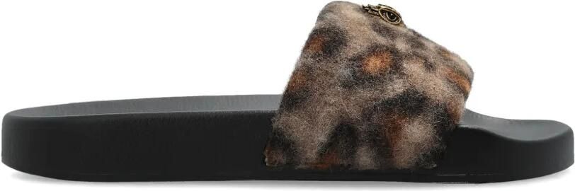 Kurt Geiger London Meena Eagle slippers met luipaard-print Bruin