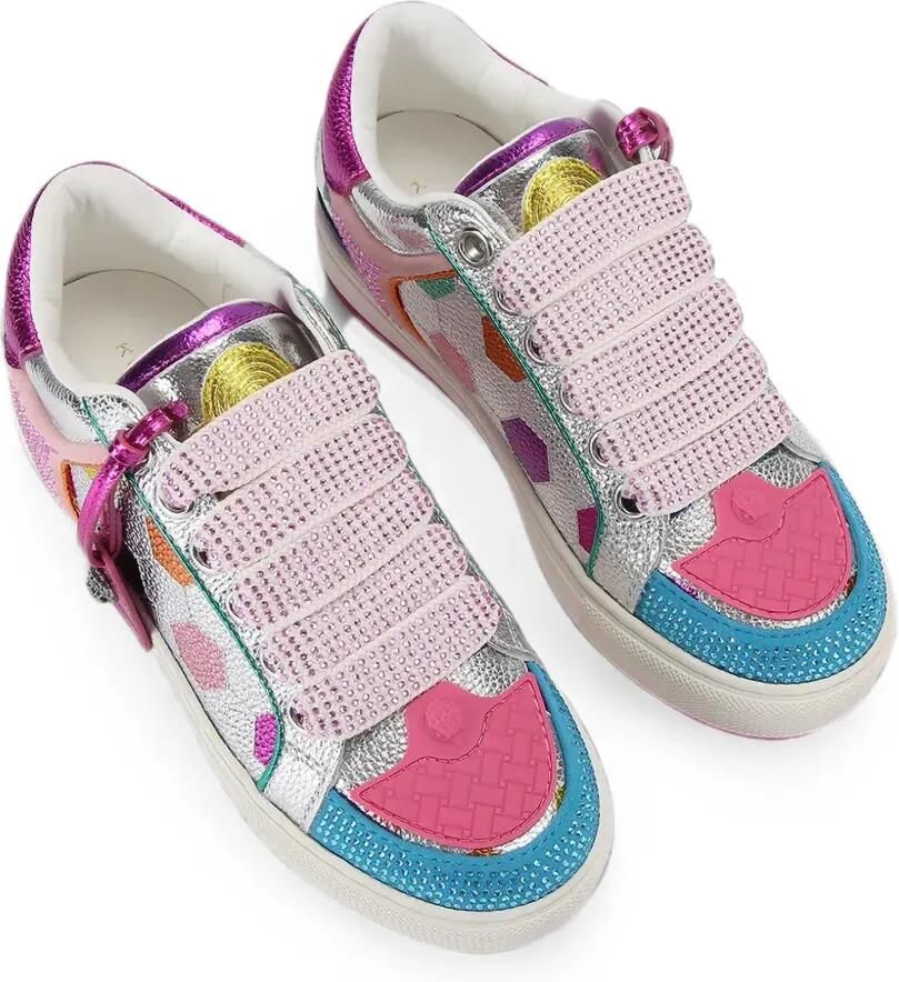 Kurt Geiger London Metallic leren sneakers verfraaid met kristallen Zilver - Foto 3