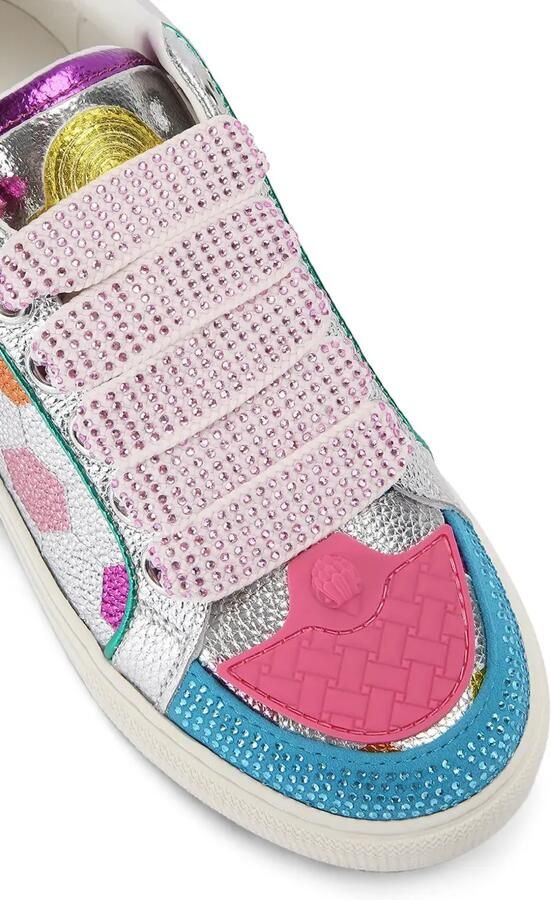 Kurt Geiger London Metallic leren sneakers verfraaid met kristallen Zilver - Foto 4