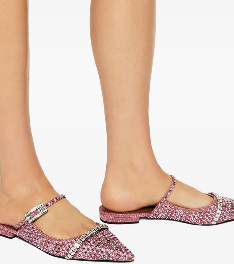 Kurt Geiger London Muiltjes met kristallen gesp Roze - Foto 3