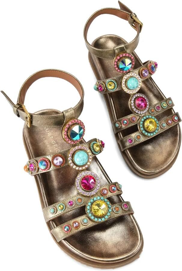 Kurt Geiger London Octavia Flexi sandalen verfraaid met kristallen Bruin