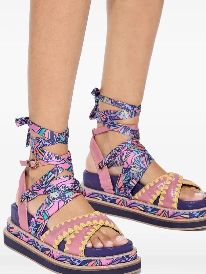 Kurt Geiger London Orson wikkelsandalen met vlinderprint Roze - Foto 4