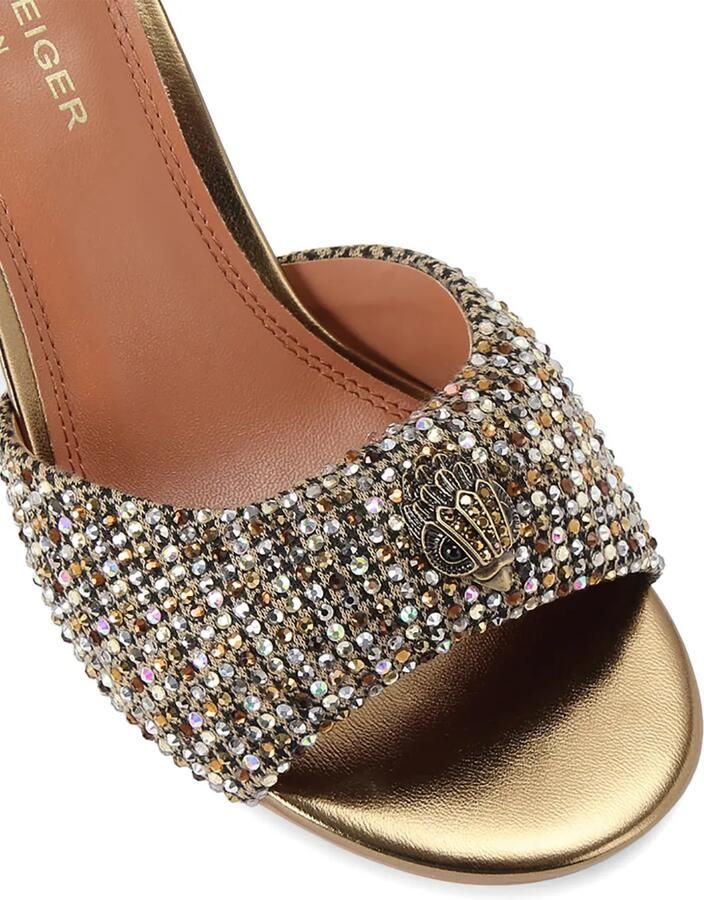 Kurt Geiger London Oxford muiltjes met pied-de-poule print en kristallen Goud - Foto 2