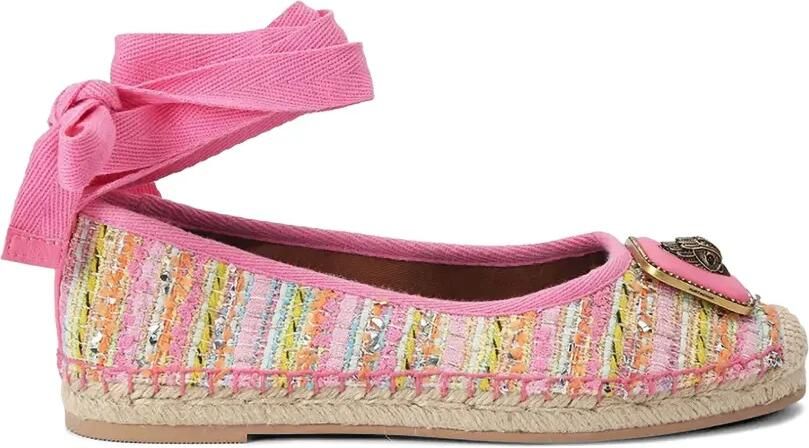 Kurt Geiger London Pimlico tweed espadrilles met adelaarplakkaat Roze