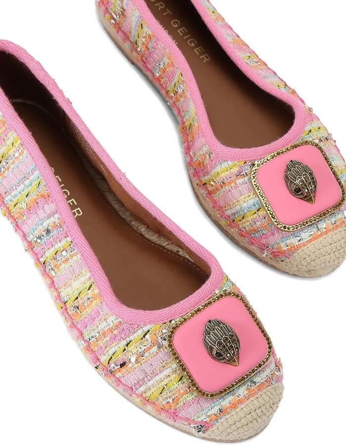 Kurt Geiger London Pimlico tweed espadrilles met adelaarplakkaat Roze - Foto 4