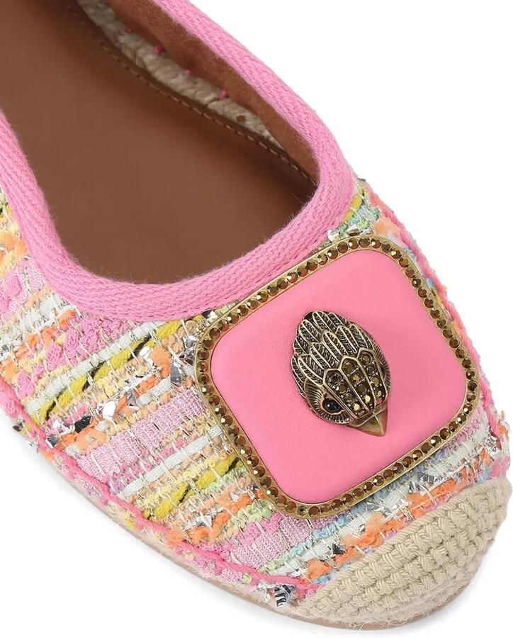 Kurt Geiger London Pimlico tweed espadrilles met adelaarplakkaat Roze - Foto 2