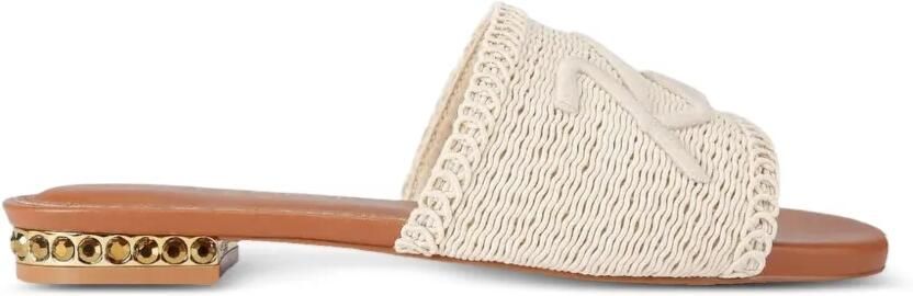 Kurt Geiger London Platte geweven sandalen Beige