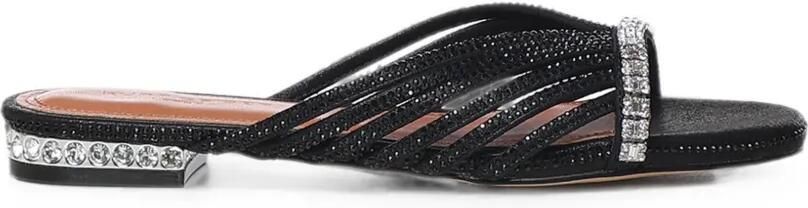 Kurt Geiger London Platte muiltjes met kristallen bandje Zwart