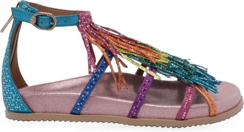 Kurt Geiger London Platte sandalen met franje Blauw