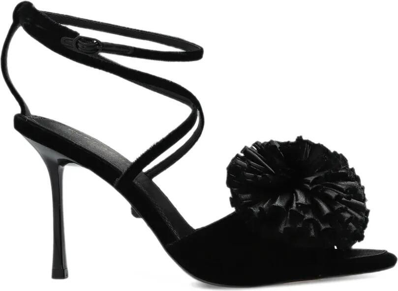Kurt Geiger London Pom velvet sandals Zwart