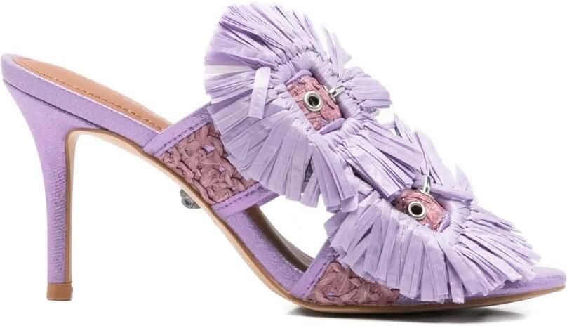Kurt Geiger London Raffia hakken met gesp Paars