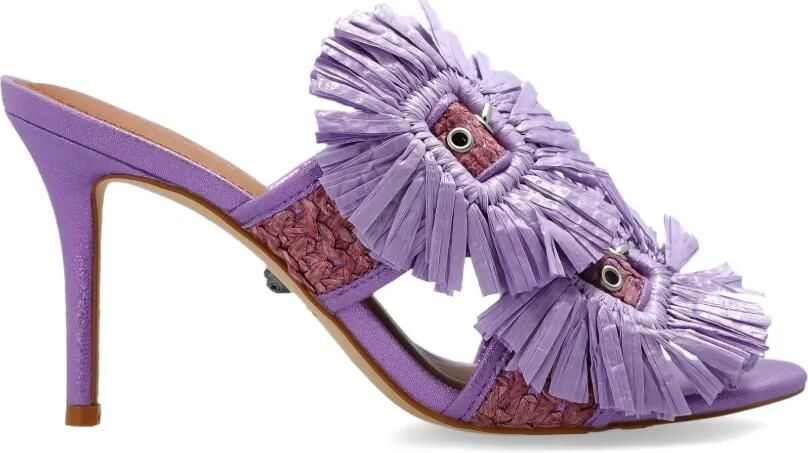 Kurt Geiger London Raffia sandalen met gesp Paars