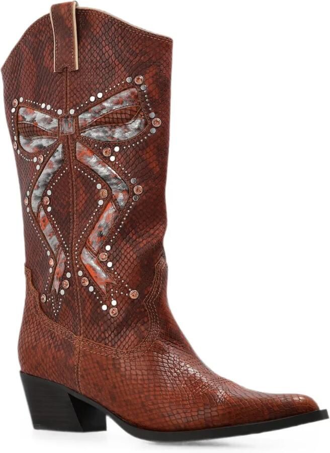 Kurt Geiger London Rodeo Bow laarzen met slangen-effect Bruin - Foto 3