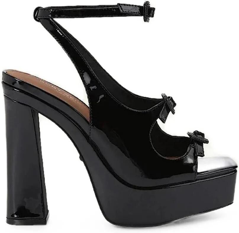Kurt Geiger London Sandalen met 3 gespen en plateauzool Zwart