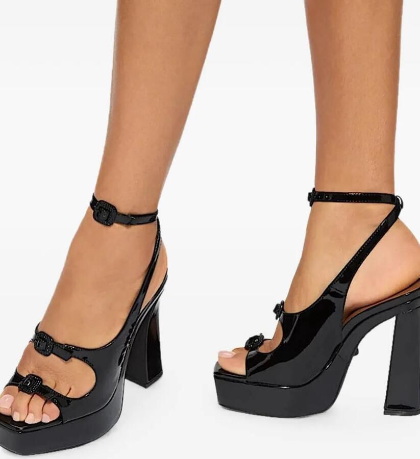 Kurt Geiger London Sandalen met 3 gespen en plateauzool Zwart - Foto 2
