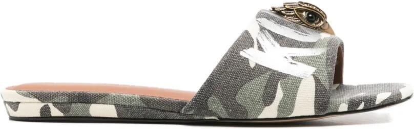 Kurt Geiger London Sandalen met camouflage-print en adelaar-detail Grijs