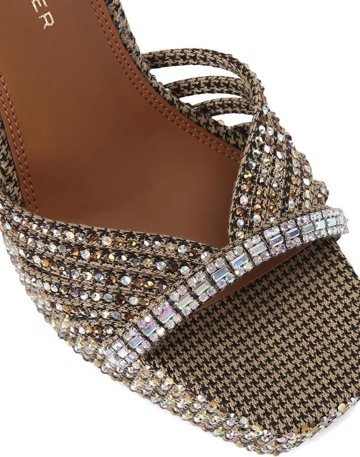 Kurt Geiger London Sandalen met kristallen bandje en plateauzool Beige - Foto 3
