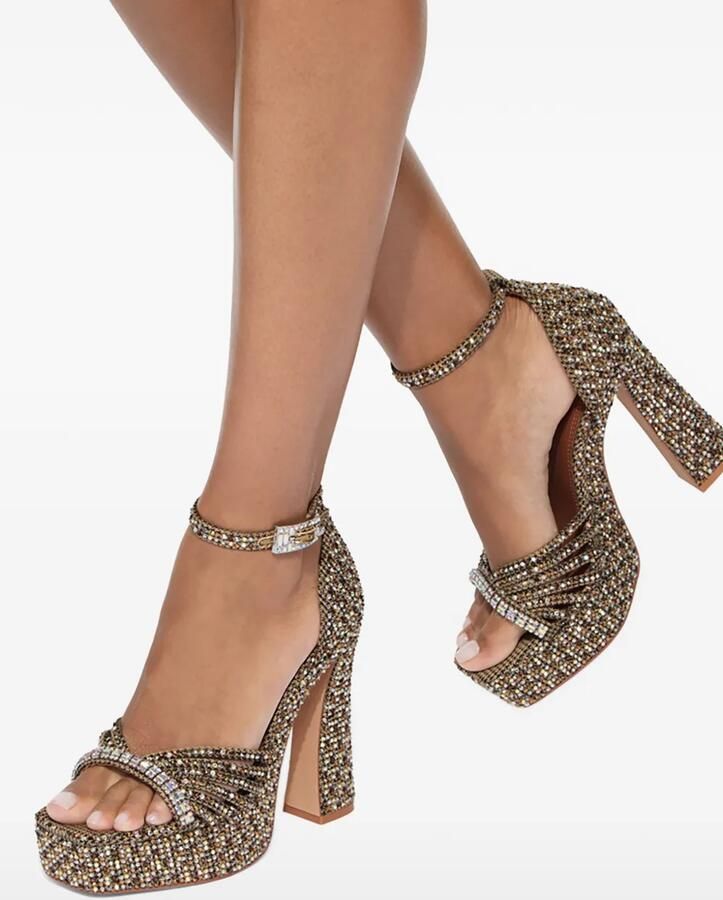 Kurt Geiger London Sandalen met kristallen bandje en plateauzool Beige - Foto 2