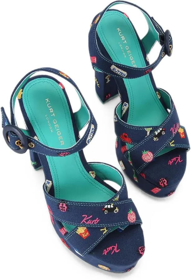 Kurt Geiger London Sandalen met plateauzool en borduurwerk Blauw - Foto 2