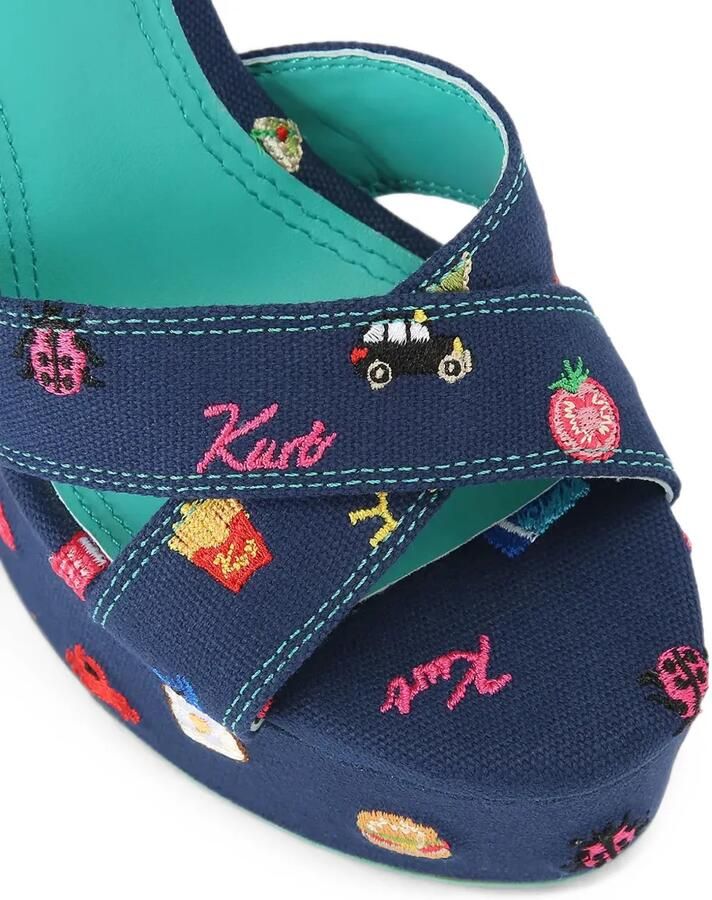 Kurt Geiger London Sandalen met plateauzool en borduurwerk Blauw - Foto 4