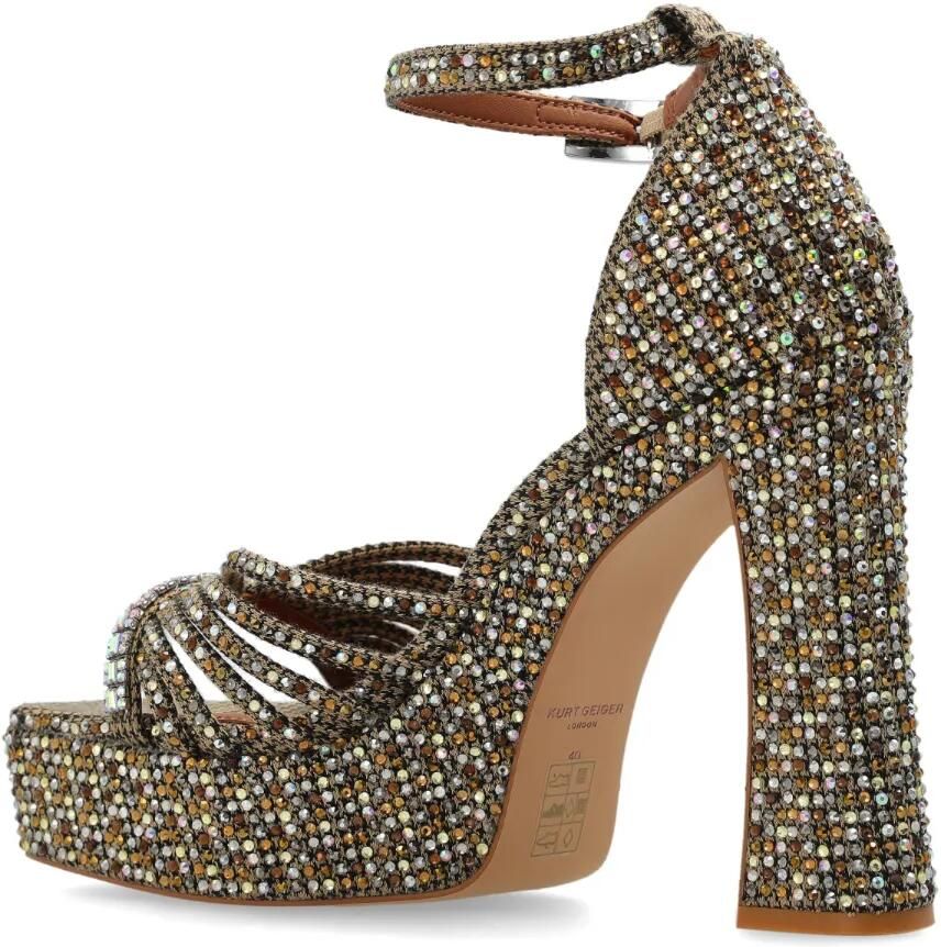 Kurt Geiger London Sandalen met plateauzool en kristallen bandje Bruin - Foto 2