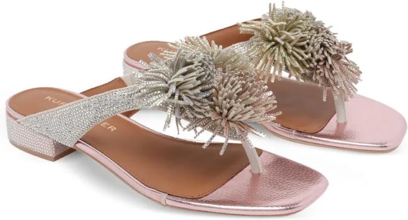 Kurt Geiger London Sandalen met T-bandje en metalen pompon Zilver - Foto 3