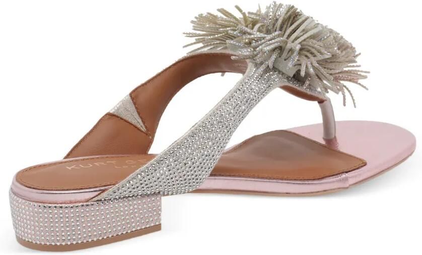 Kurt Geiger London Sandalen met T-bandje en metalen pompon Zilver - Foto 2