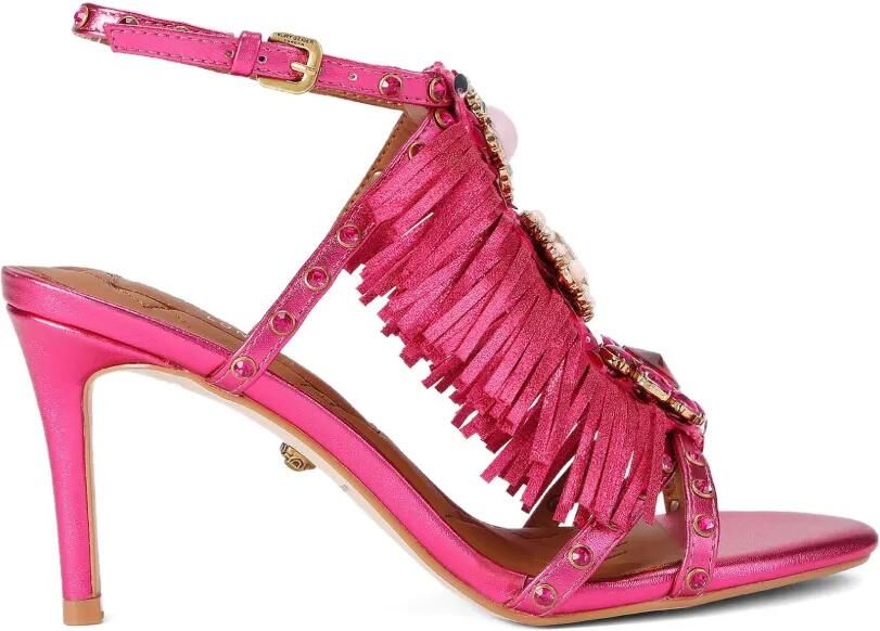 Kurt Geiger London Sandalen verfraaid met kristallen en franje Roze
