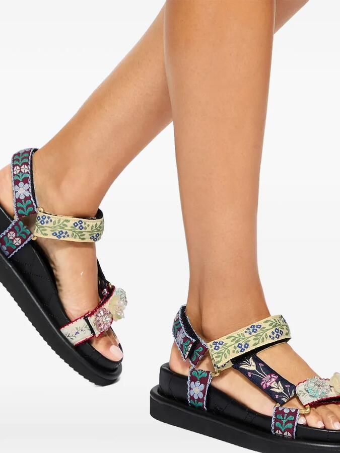 Kurt Geiger London Sandalen verfraaid met kristallen en geborduurde bloemen Blauw - Foto 5