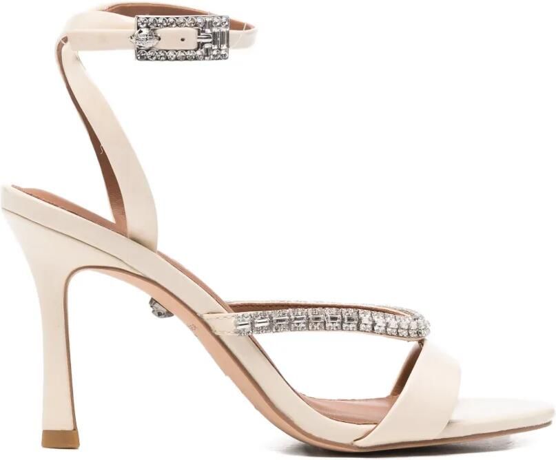 Kurt Geiger London Sandalen verfraaid met kristallen en gespsluiting Beige